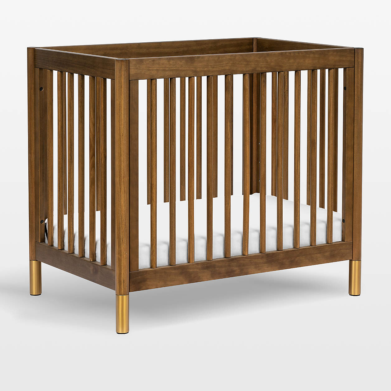 Babyletto Gelato Natural Walnut Wood 4in1 Convertible Mini Baby Crib Crate & Kids
