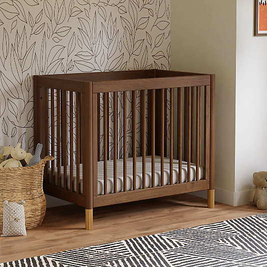 Babyletto Gelato Walnut Wood 4-in-1 Convertible Mini Crib