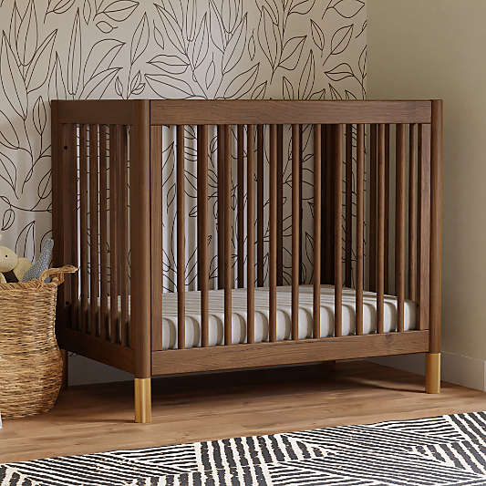 Babyletto Gelato Walnut Wood 4-in-1 Convertible Mini Crib