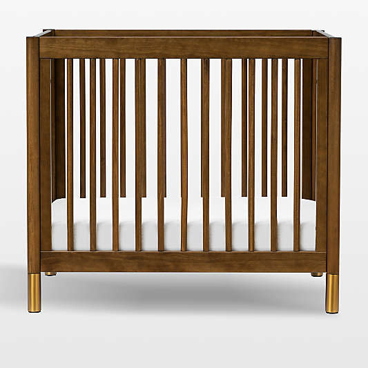 Babyletto Gelato Walnut Wood 4-in-1 Convertible Mini Crib