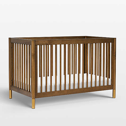 Babyletto Gelato Natural Walnut Wood 4-in-1 Convertible Baby Crib with Toddler Conversion Kit