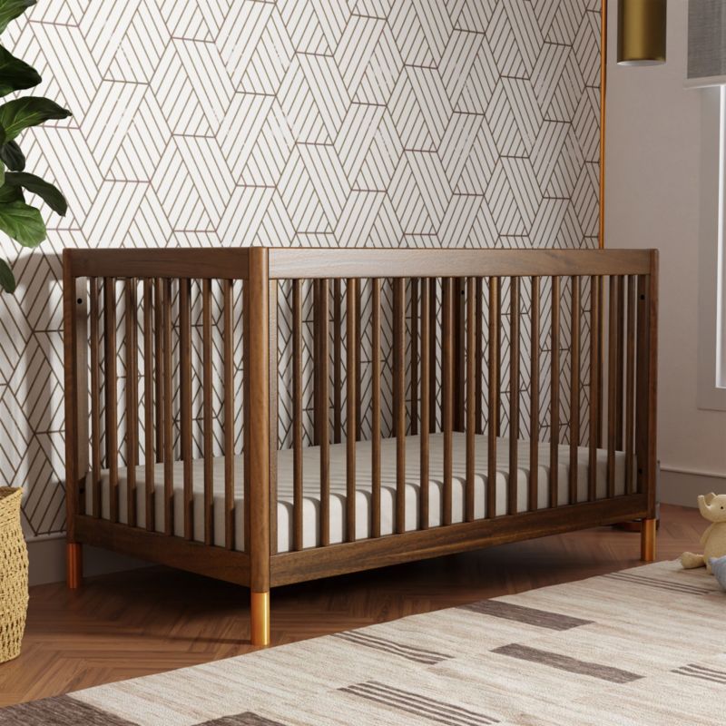 Babyletto Gelato Natural Walnut Wood 4-in-1 Convertible Baby Crib with Toddler Conversion Kit - image 2 of 14