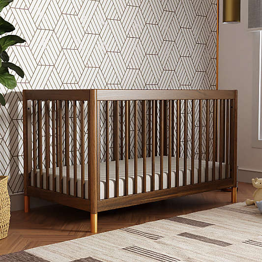 Babyletto Gelato Natural Walnut Wood 4-in-1 Convertible Baby Crib with Toddler Conversion Kit