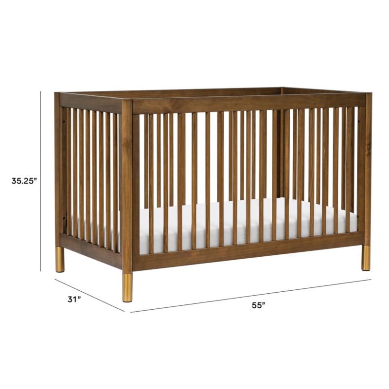 Babyletto Gelato Natural Walnut Wood 4-in-1 Convertible Baby Crib with ...