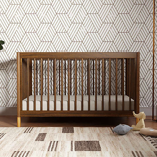 Babyletto Gelato Natural Walnut Wood 4-in-1 Convertible Baby Crib with Toddler Conversion Kit