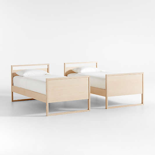 Gemini Sunwashed Ash Wood Kids Convertible Bunk Bed