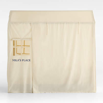 Cream Cotton Kids Twin Tent Bed Cover