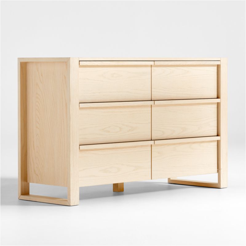 Gemini Kids Light Ash Wood 6-Drawer Wide Dresser