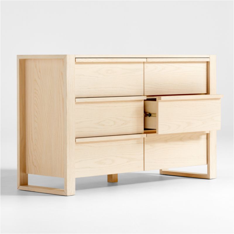 Gemini Kids Light Ash Wood 6-Drawer Wide Dresser