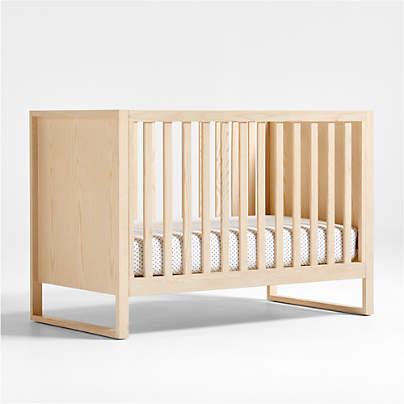 Gemini Light Ash Wood Convertible Baby Crib