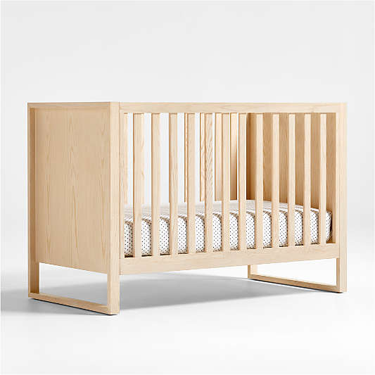 Gemini Light Ash Wood Baby Crib