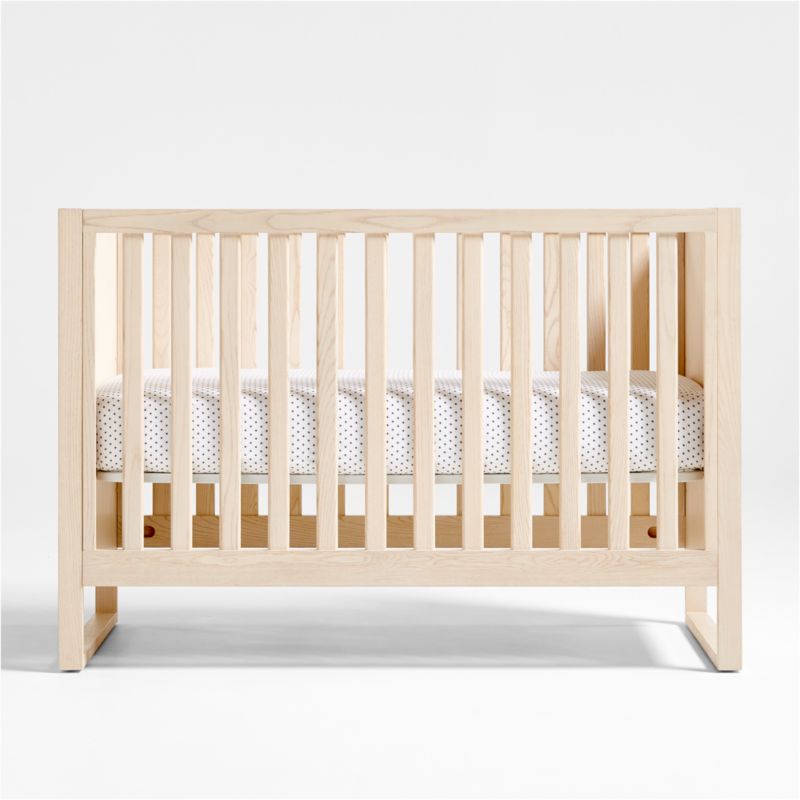 Gemini Light Ash Wood Convertible Baby Crib