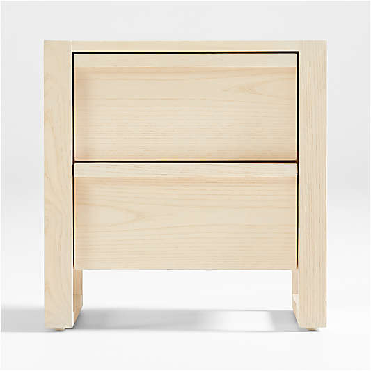 Gemini Light Ash Wood 2-Drawer Kids Nightstand