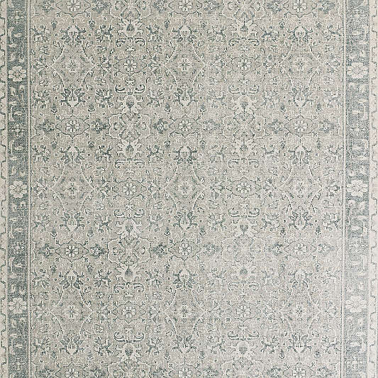 Geneva Performance Traditional Blue Handknotted Rug Swatch 12"x18"
