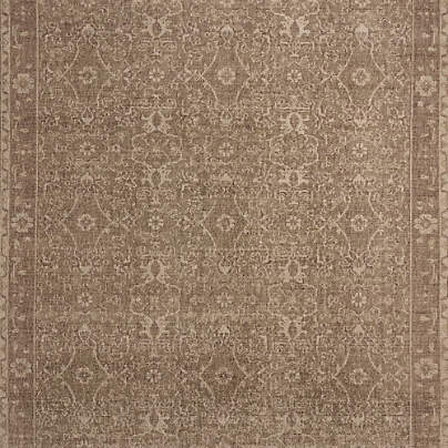 Geneva Performance Traditional Olive Brown Handknotted Area Rug 9'x12'