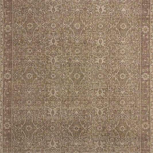 Geneva Performance Traditional Olive Brown Handknotted Area Rug
