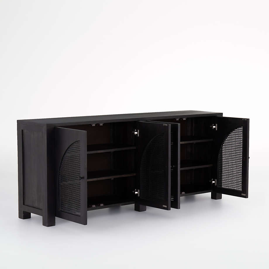 Crate&Barrel Geneva Black Wood Sideboard Square One