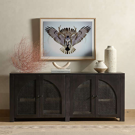 Geneva 78" Black Wood Credenza