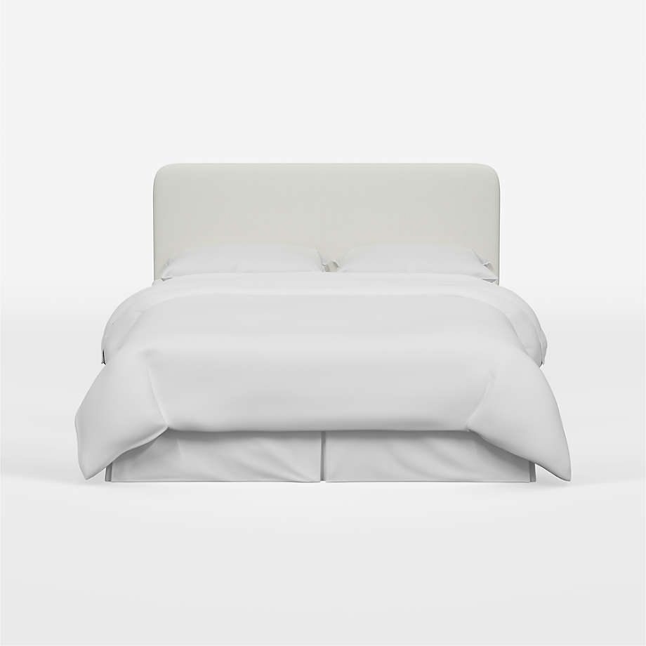Genevieve Linen White Upholstered King Headboard | Crate & Barrel