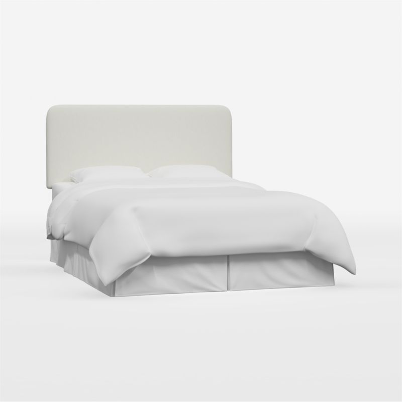 Genevieve Linen White Upholstered Queen Headboard - image 1 of 7