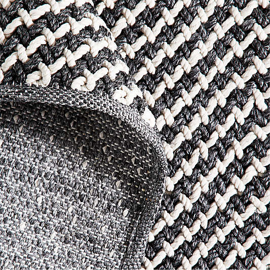Genoa Performance Handwoven Handwoven Charcoal Grey Indoor/Outdoor Rug Swatch 12"x18"