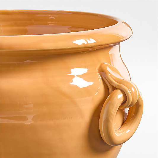 Genoa Small Yellow Italian Ceramic Indoor/Outdoor Planters