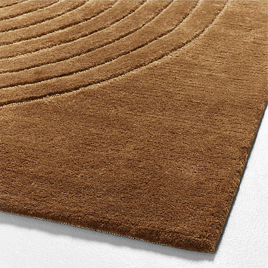 Geo Carved Almond Brown Kids Performance Area Rug