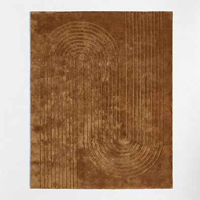 View Geo Carved Almond Brown Kids Performance Area Rug 5'x8' details