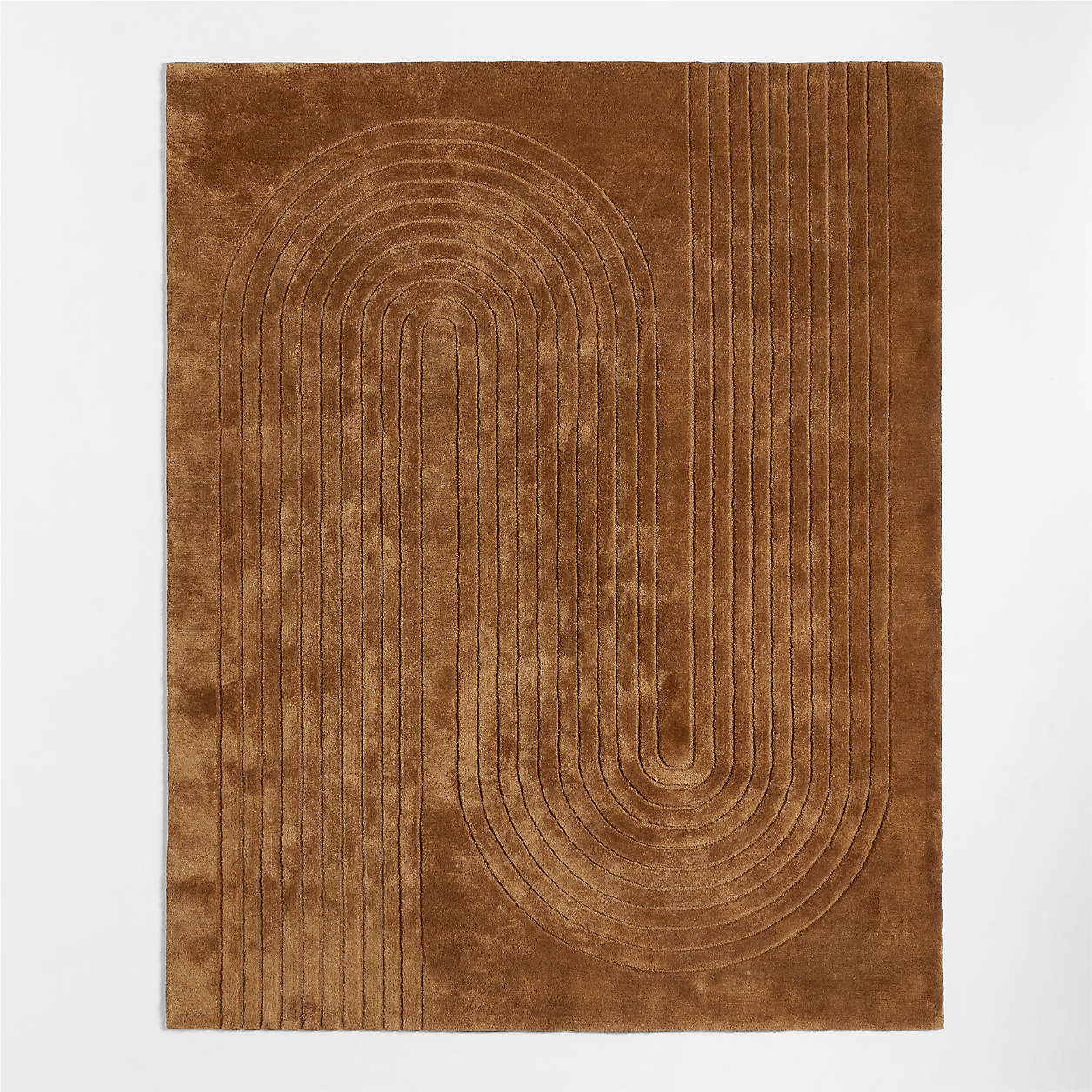 Geo Carved Almond Brown Kids Performance Area Rug 8x10 | Crate & Kids