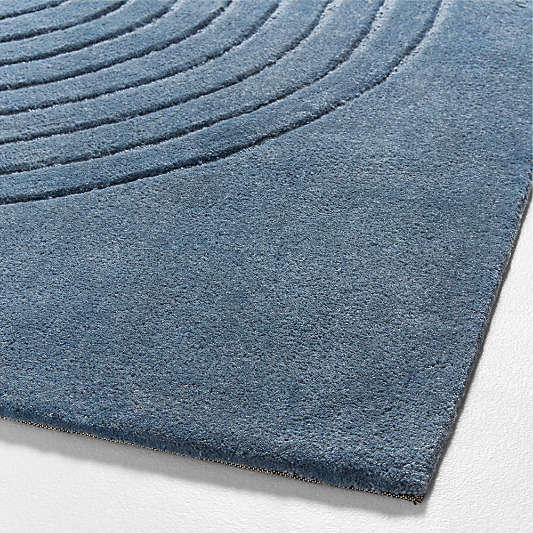 Geo Carved Slate Blue Kids Performance 12"x18" Rug Swatch