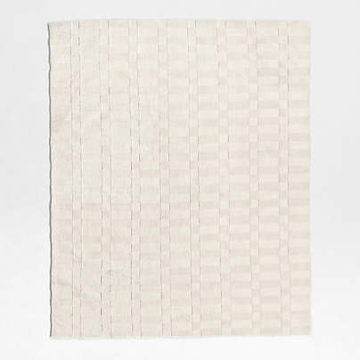 Geo Checker Ivory Performance Kids Area Rug 5'x8'