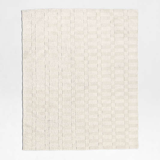 Geo Checker Ivory Performance Kids Area Rug 5'x8'