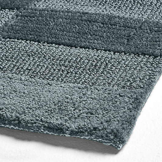 Geo Checker Slate Blue Performance Kids 12"x18" Rug Swatch