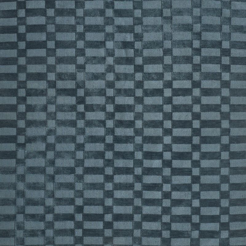 Geo Checker Slate Blue Performance Kids 12x18 Rug Swatch - image 0 of 5