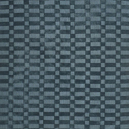 Geo Checker Slate Blue Performance Kids Area Rug