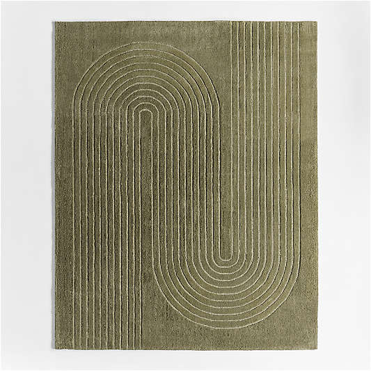 Geo Carved Verte Green Kids Performance Area Rug