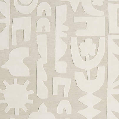 Geometric Cutout Ivory Geometric Wool Kids 12"x18" Rug Swatch