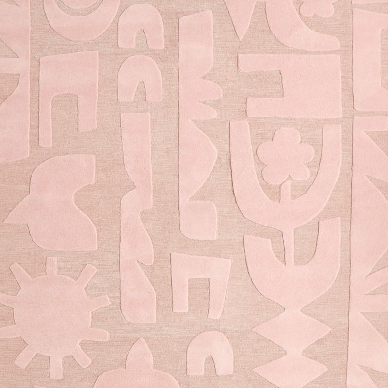 Geometric Cutout Pink Wool Kids Area Rug 8'x10' - image 2 of 5