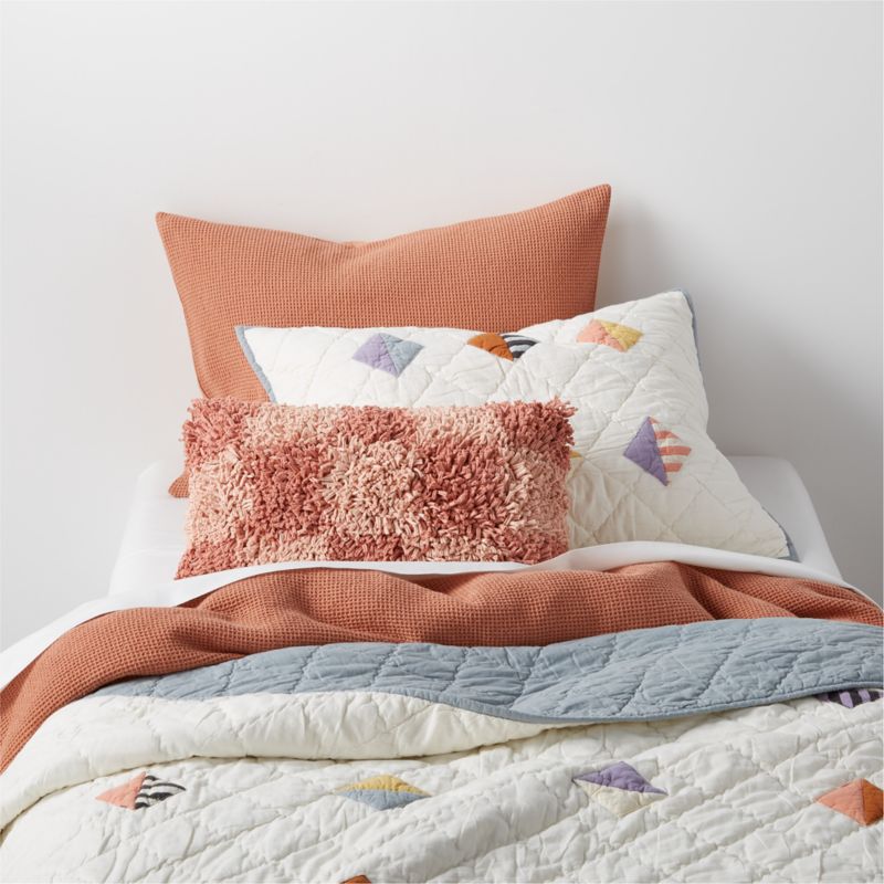 Scoop Terracotta Waffle Weave Organic Cotton Kids Full/Queen Duvet Cover