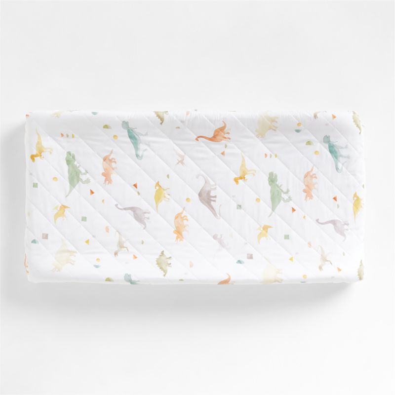 Geo-Dino Organic Cotton Dinosaur Baby Changing Pad Cover - image 1 of 2