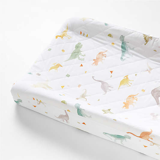 Geo-Dino Organic Cotton Dinosaur Baby Changing Pad Cover