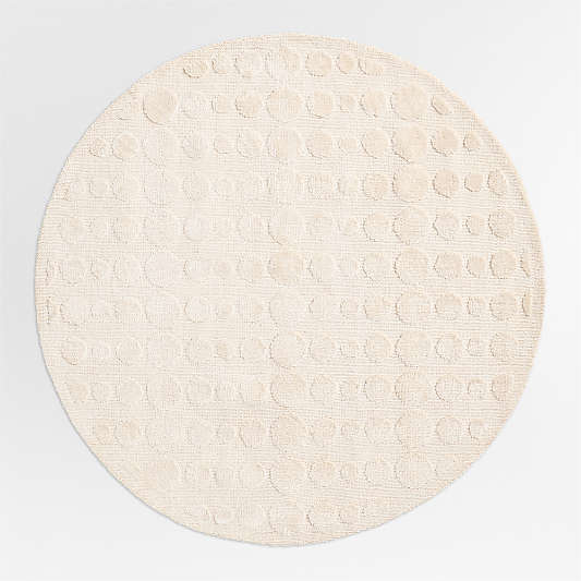 Geo Dotty Ivory Performance Kids 5' Round Area Rug