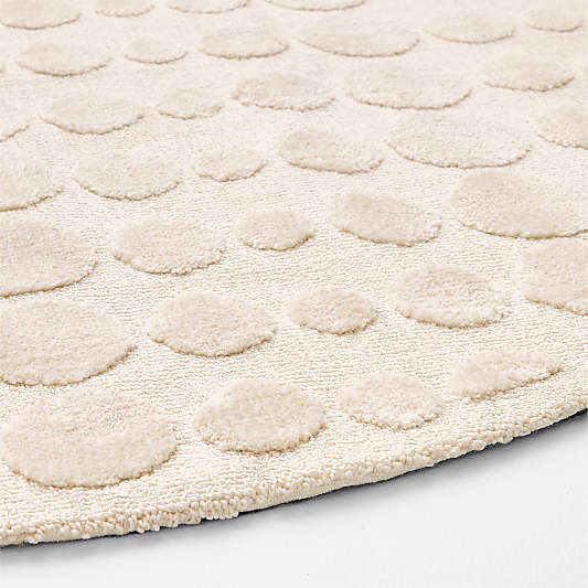 Geo Dotty Ivory Performance Kids 5' Round Area Rug