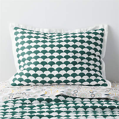 Geo-Fan Modern Organic Twin Teal and White Scallop Kids Quilt + Reviews ...