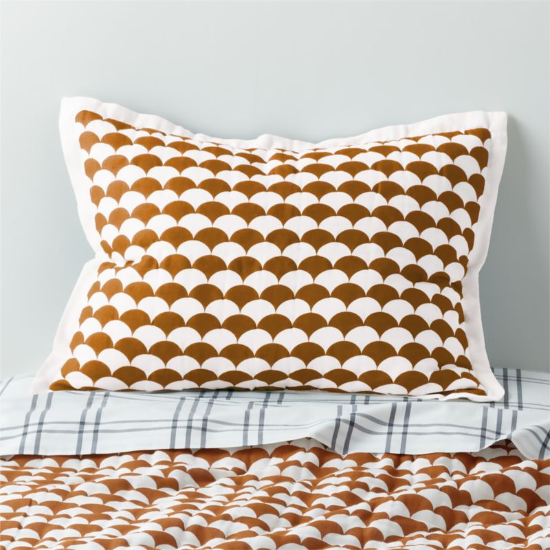 Geo-Fan Kids Organic Terracotta Scallop Pillow Sham - image 0 of 3