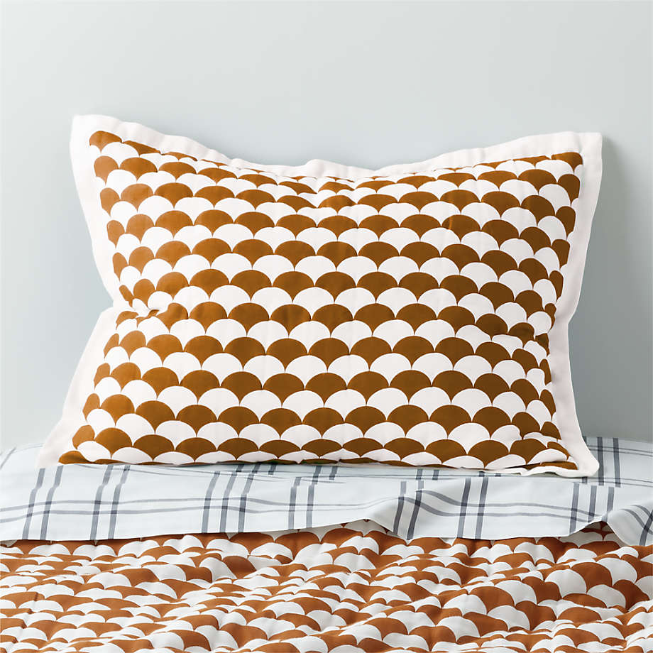 Geo-Fan Kids Organic Full/Queen Terracotta Scallop Pillow Sham