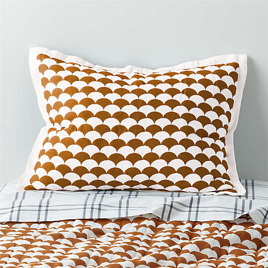 Geo-Fan Kids Organic Terracotta Scallop Pillow Sham