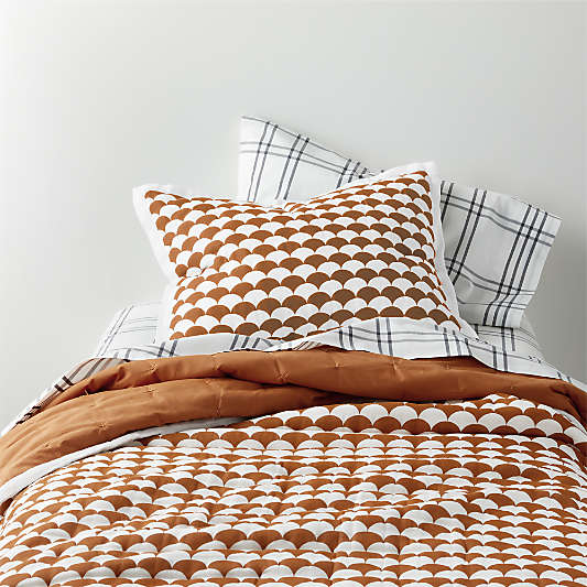 Geo-Fan Kids Organic Terracotta Scallop Pillow Sham