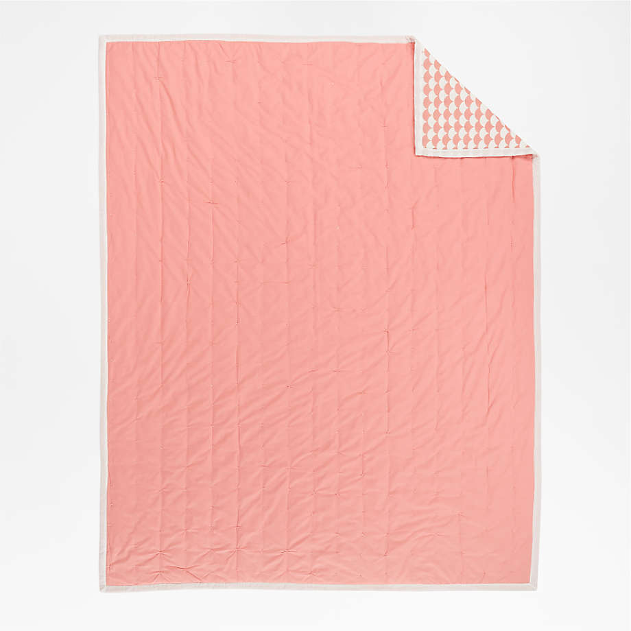 roman båd Waterfront Geo-Fan Modern Organic Full/Queen Pink and White Scallop Kids Quilt +  Reviews | Crate & Kids