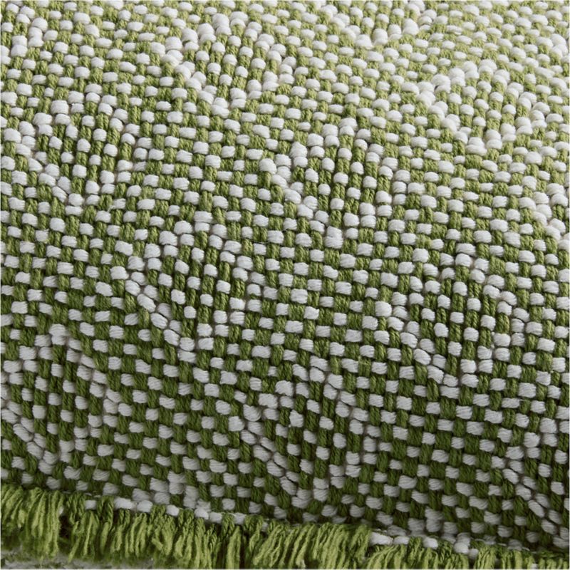 Geo Fringe Organic Cotton 22"x15" Cardamom Green Throw Pillow Cover - image 2 of 4